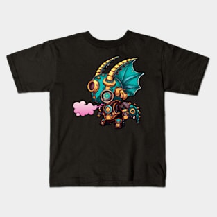 Steampunk Kawaii Dragon Robot Kids T-Shirt